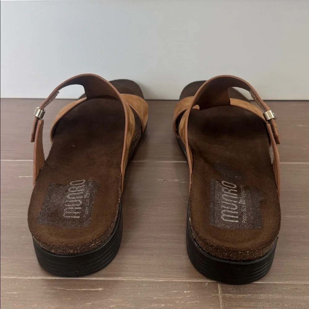 NWOT Munro leather brown Jody Slide Sandal comfy casual minimalist size 7.5N